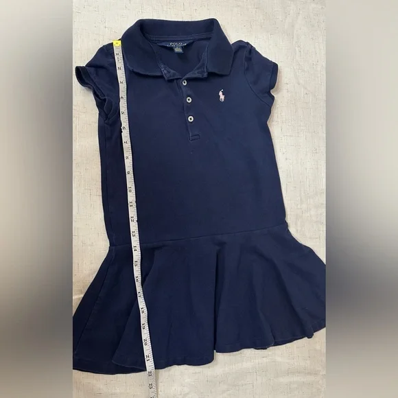 Polo Ralph Lauren Big Girls' Cotton Mesh Polo Dress – Size 5 - Picture 7 of 9